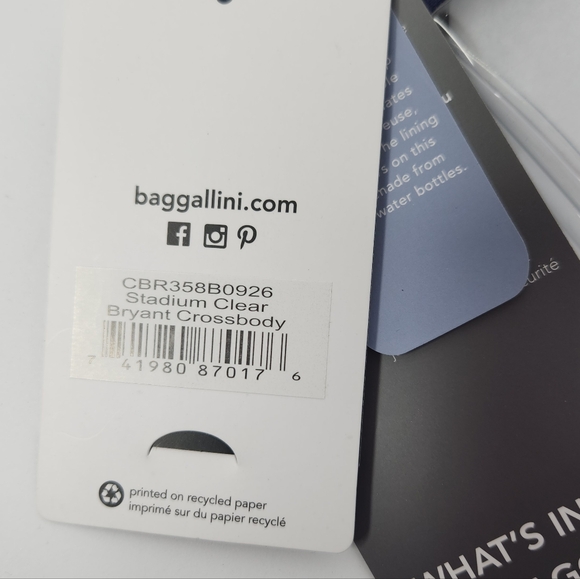 Baggallini Stadium Clear Bryant Crossbody Bag Navy - Picture 3 of 5